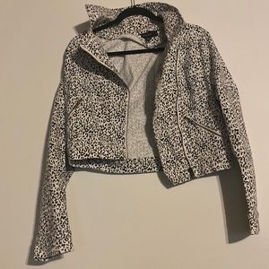 Miss love white leopard blazer. Size medium